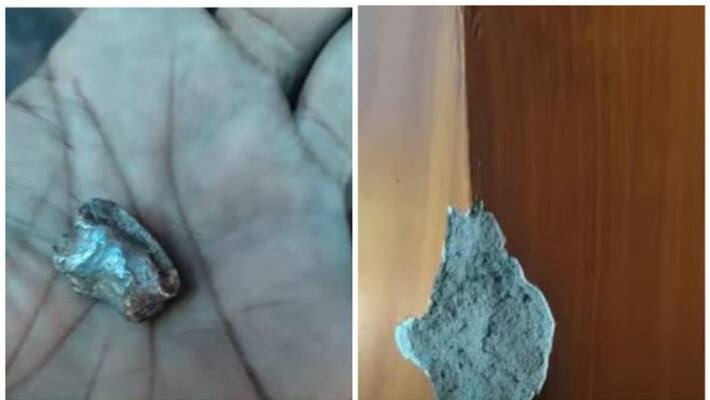 a bullet penetrated on a house wall kozhikode a bullet penetrated on a house wall kozhikode