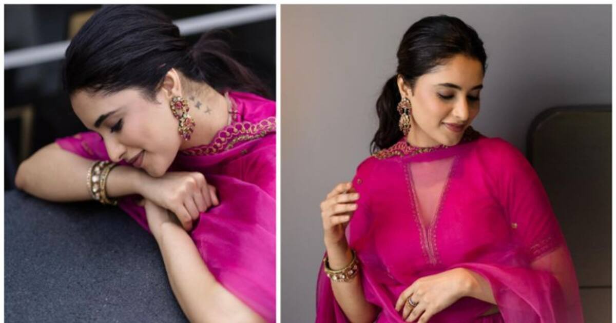 Priyanka Mohan shines like a marble statue in a cotton candy color dress that shines like bleach!