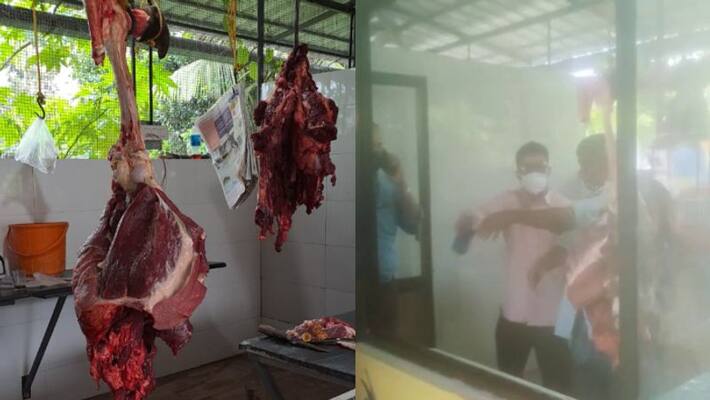 panchayat officials poured kerosene on the meat shop at wayanad pulpally panchayat officials poured kerosene on the meat shop at wayanad pulpally