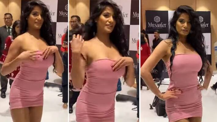 actress poonam pandey adjust dress in front of camera actress poonam pandey adjust dress in front of camera
