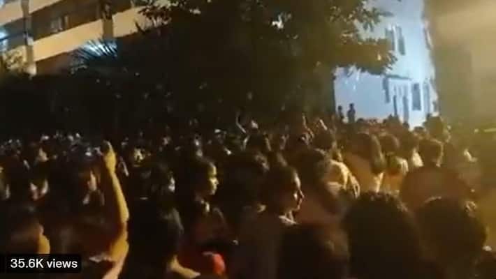 Chandigarh University students protest in punjabs mohali, after girls hostel bathroom video leaked in social media akb Chandigarh University students protest in punjabs mohali, after girls hostel bathroom video leaked in social media akb
