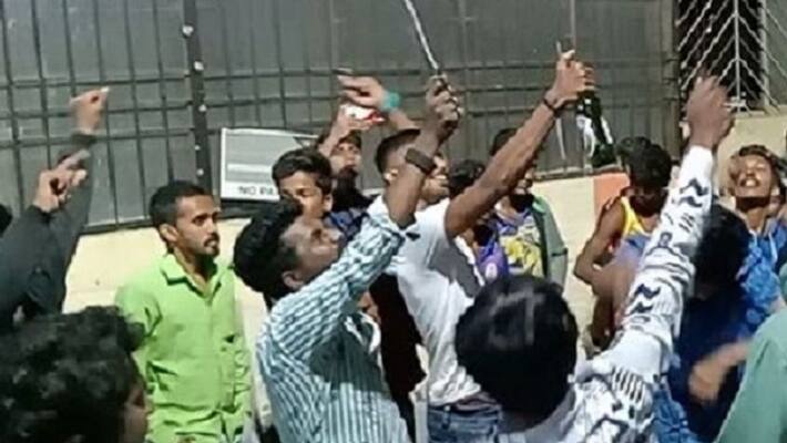 celebration with dragger and knife in bengaluru locals will get beaten if they question it ash celebration with dragger and knife in bengaluru locals will get beaten if they question it ash