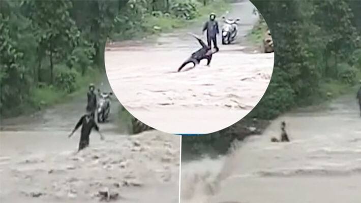 heavy rain alert, shocking video, A young man washed away due to in a rainy drain in the Fatehpur area Uttarakhand kpa heavy rain alert, shocking video, A young man washed away due to in a rainy drain in the Fatehpur area Uttarakhand kpa