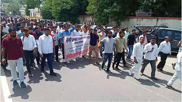 sikar news protest against police action two councilors gave Resignation asc sikar news protest against police action two councilors gave Resignation asc