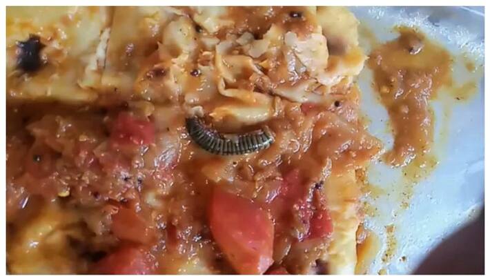 Complaint that remains of a dead leech found in tomato curry Complaint that remains of a dead leech found in tomato curry