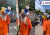 old man wearing solar fan on his head see video KPZ