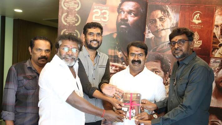 Seeman released the script book of Karunas starrer Aadhaar Seeman released the script book of Karunas starrer Aadhaar