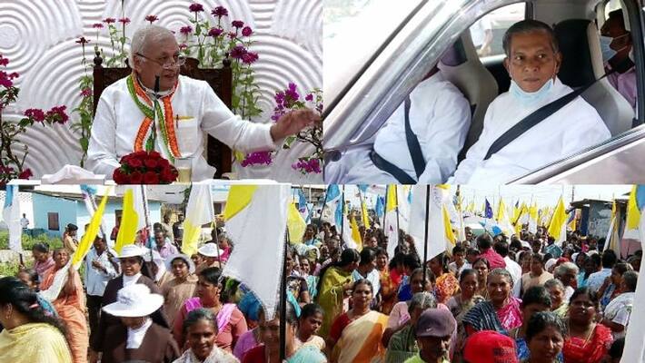 Governor meet Vizhinjam protesters, district administration ordered to demolish samara panthal Governor meet Vizhinjam protesters, district administration ordered to demolish samara panthal