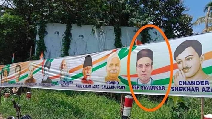 Veer Savarkar's photo among freedom fighters in 'Bharat Jodo Yatra' poster Veer Savarkar's photo among freedom fighters in 'Bharat Jodo Yatra' poster