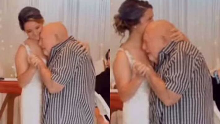 Grandfather breaks down as he dances with grand daughter on her wedding day Grandfather breaks down as he dances with grand daughter on her wedding day
