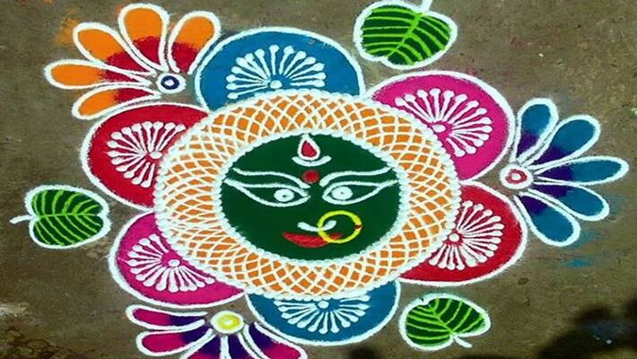 Shardiya Navratri 2022: try these 9 rangoli design on 9 days of goddess Durga dva Shardiya Navratri 2022: try these 9 rangoli design on 9 days of goddess Durga dva
