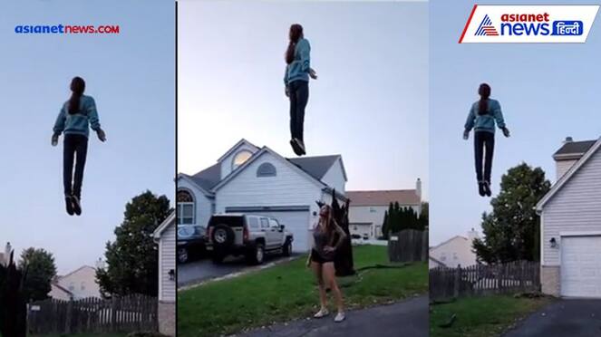 Video of a girl swinging in the air outside the house see video KPZ