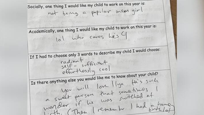 Mothers funny response in her 4 year old sons school form goes Viral Mothers funny response in her 4 year old sons school form goes Viral