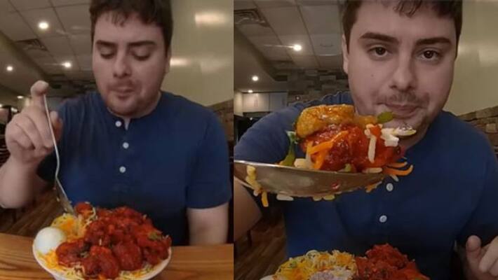 us youtuber tries hyderabadi biryani and talks in fluent telugu us youtuber tries hyderabadi biryani and talks in fluent telugu