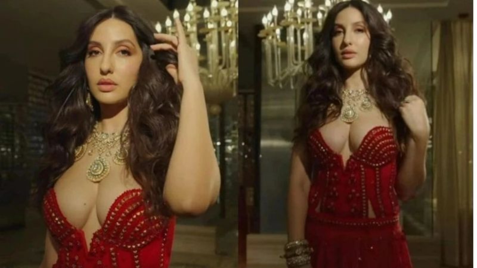 Sexy video: Nora Fatehi shows hot moves in bikini top, denim shorts