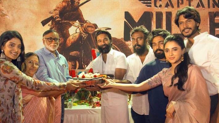 Dhanushs new film Captain Miller launched with a grand pooja ceremony Dhanushs new film Captain Miller launched with a grand pooja ceremony