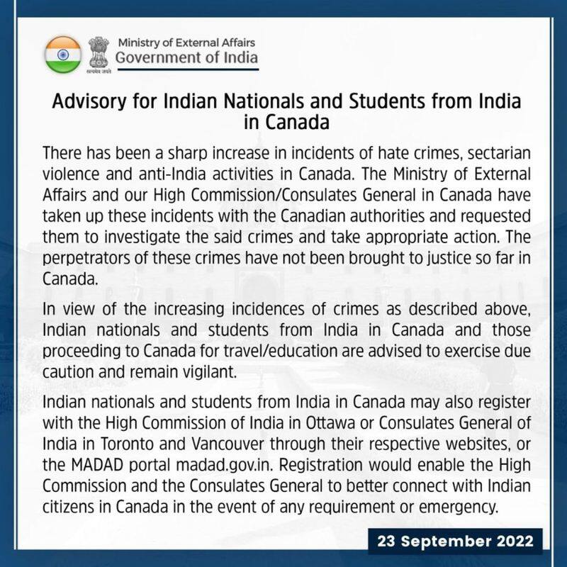 Indian Govt Issues Advisory for Indian Students in Canada as Anti-India Activities Rise