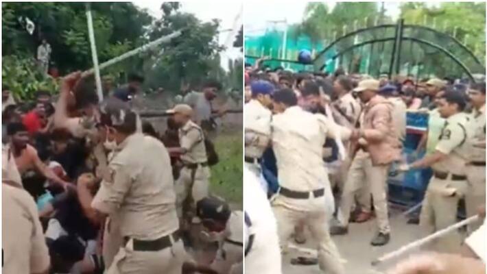 police baton charge for public create Chaos to get India vs Australia third T20 match tickets at Hyderabad spb police baton charge for public create Chaos to get India vs Australia third T20 match tickets at Hyderabad spb