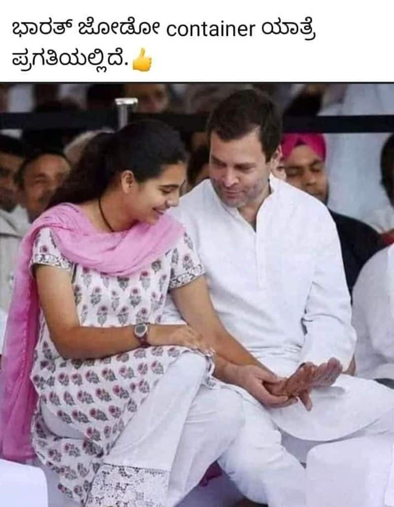 Rahul Gandhi Viral Photo with girl is not of Bharath Jodo Yatra mnj 