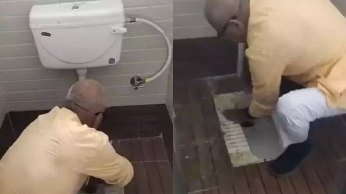 Viral Video: Madhya Pradesh BJP MP Cleans School Toilet With Bare Hands Viral Video: Madhya Pradesh BJP MP Cleans School Toilet With Bare Hands