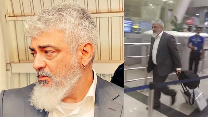 Thunivu actor Ajith salute to security force officer in chennai airport viral video Thunivu actor Ajith salute to security force officer in chennai airport viral video