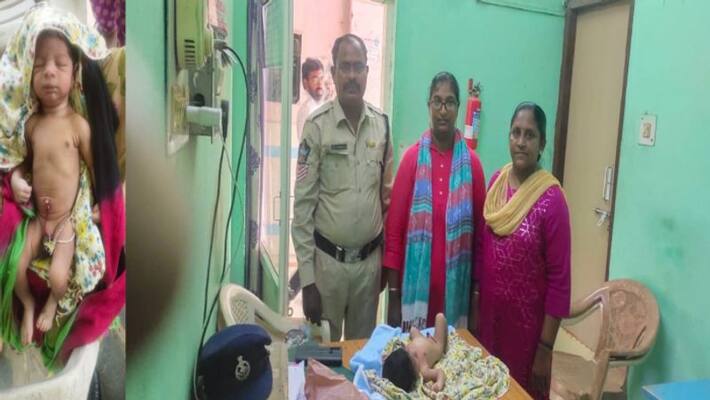 Newborn baby found alive in bushes in Eluru District Newborn baby found alive in bushes in Eluru District