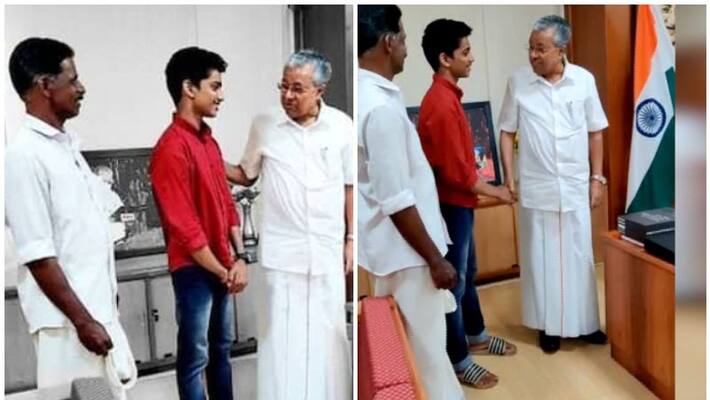 student comes to see cm pinarayi vijayan from kozhikode student comes to see cm pinarayi vijayan from kozhikode