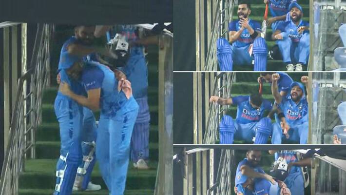 Ind vs Aus Rohit Sharma Virat Kohli Epic Reaction In Dugout after clinch T20I Series against Australia kvn Ind vs Aus Rohit Sharma Virat Kohli Epic Reaction In Dugout after clinch T20I Series against Australia kvn