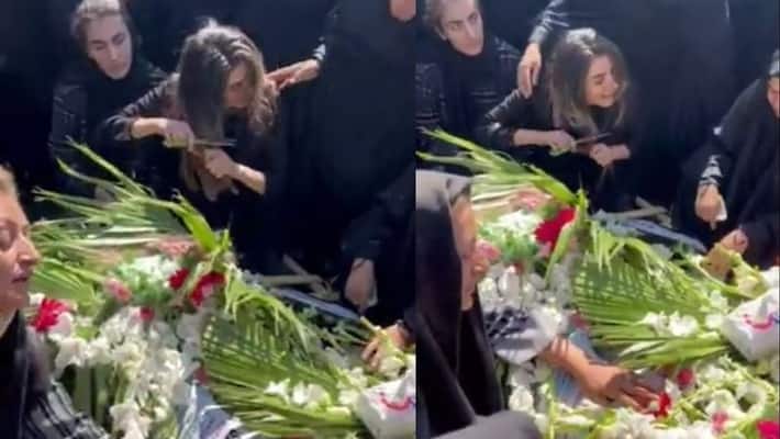 Sister Of Iran Man Killed In Anti Hijab Protest Chops Hair On Grave vva Sister Of Iran Man Killed In Anti Hijab Protest Chops Hair On Grave vva