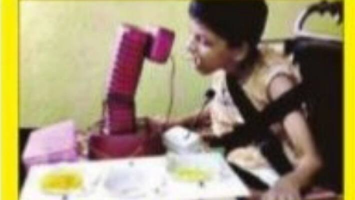 labour Father invented Robot to feed specially abled daughter in goa akb labour Father invented Robot to feed specially abled daughter in goa akb