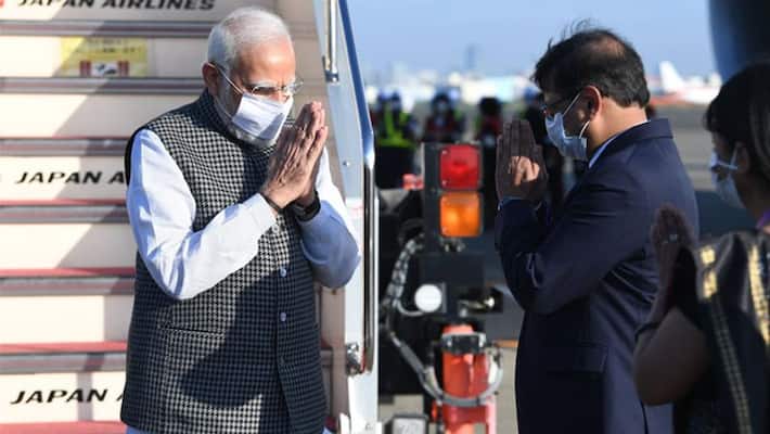 pm narendra modi lands in tokyo for shinzo abe state funeral ash pm narendra modi lands in tokyo for shinzo abe state funeral ash