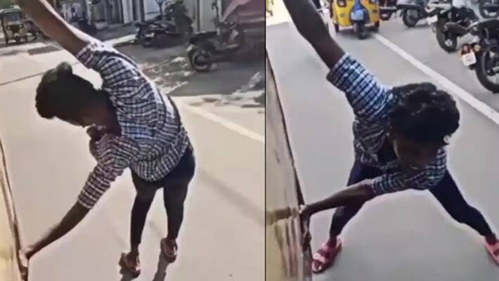 Skating on a running bus.. Government school students Arrest Skating on a running bus.. Government school students Arrest