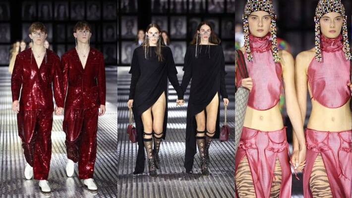 Gucci at Milan Fashion Week Twins dressed in matching outfits Gucci at Milan Fashion Week Twins dressed in matching outfits