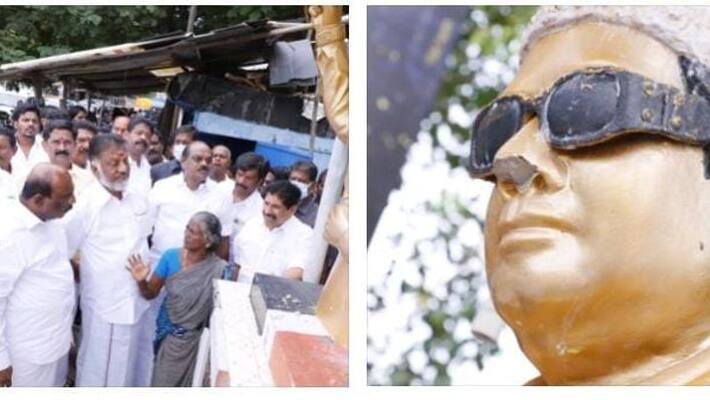OPS has urged action against the miscreants who broke the nose of MGR statue in Chennai OPS has urged action against the miscreants who broke the nose of MGR statue in Chennai
