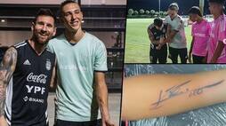 football Lionel Messi fulfills major league soccer Inter Miami goalkeeper Francisco Ranieri's dream; gets PSG star's autograph tattooed snt