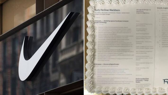 US woman prints out her resume on cake and sends it to Nike party goes viral US woman prints out her resume on cake and sends it to Nike party goes viral