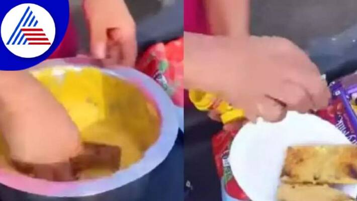 Woman Dips Chocolate In Gram Flour And Fries It To Make Pakodas Vin Woman Dips Chocolate In Gram Flour And Fries It To Make Pakodas Vin