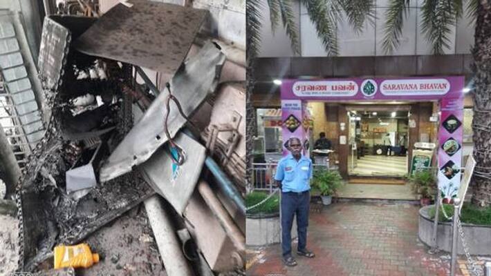 Saravana Bhawan Hotel AC gas cylinder explosion.. 4 people injured..! Saravana Bhawan Hotel AC gas cylinder explosion.. 4 people injured..!