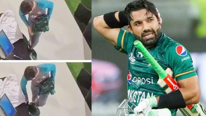 Mohammad Rizwan insulted the Pakistan flag raised it with his feet Viral VIDEO san Mohammad Rizwan insulted the Pakistan flag raised it with his feet Viral VIDEO san