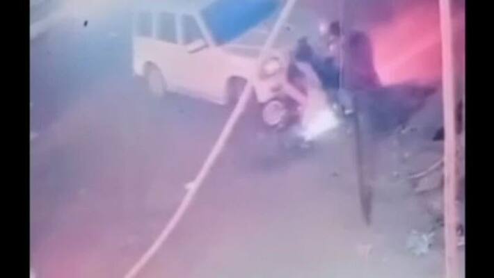 barmer road accident news drunken driver hit scooter incident recorded in CCTV video asc barmer road accident news drunken driver hit scooter incident recorded in CCTV video asc