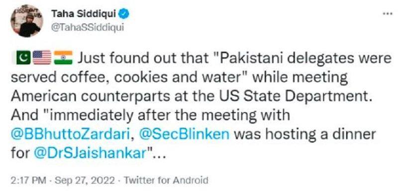 us government gave coffee biscuit and water to pakistan delegates hosted dinner for dr jaishankar ash 