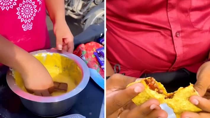 Watch Woman makes chocolate pakodas and serves with masala and green chutney; Netizens react-tgy Watch Woman makes chocolate pakodas and serves with masala and green chutney; Netizens react-tgy