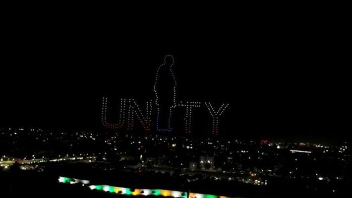 Spectacular drone show lights up Ahmedabad ahead of 36th National Games opening Spectacular drone show lights up Ahmedabad ahead of 36th National Games opening