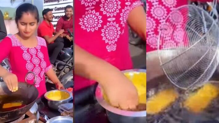 Woman makes chocolate pakodas in viral video Woman makes chocolate pakodas in viral video