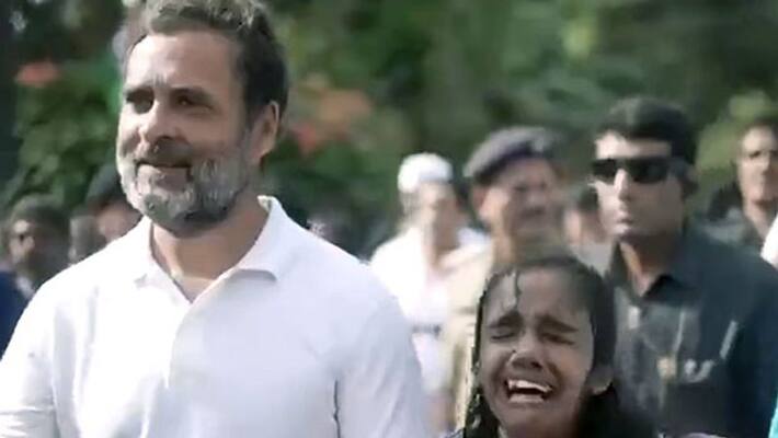 viral video: a young girl breaks down in tears after meeting Rahul Gandhi during the "Bharat Jodo Yatra." viral video: a young girl breaks down in tears after meeting Rahul Gandhi during the "Bharat Jodo Yatra."