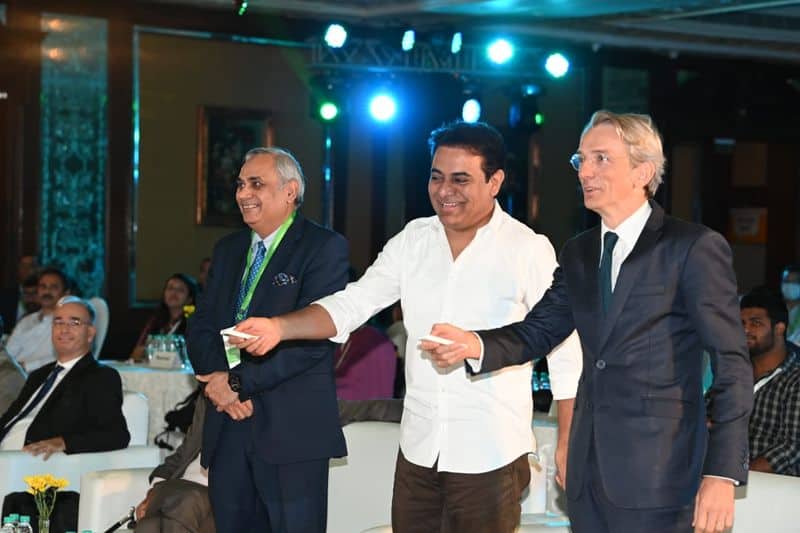 telangana minister KTR lays foundation for Schneider Electric Smart Factory in hyderabad