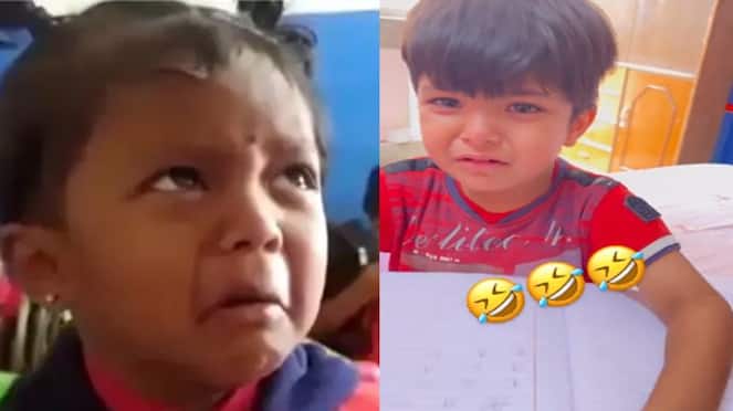 viral Video of children crying while studying will laugh kpz