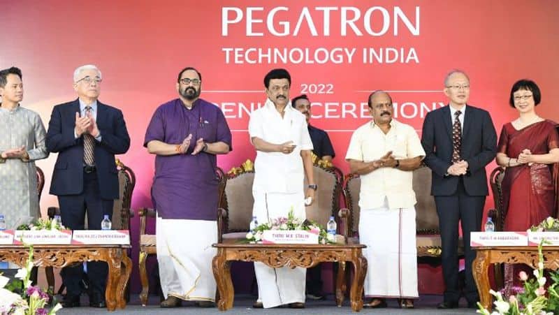 Cm mk Stalin speech at Pegatron factory to manufacture smart phones