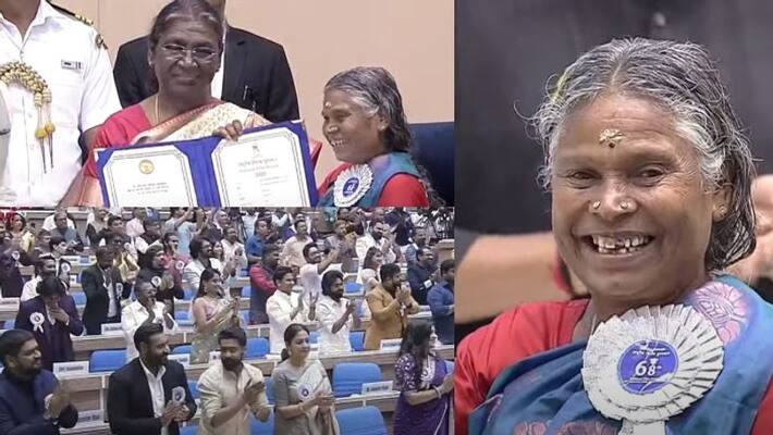 nanchamma accepted the National Film Award nanchamma accepted the National Film Award
