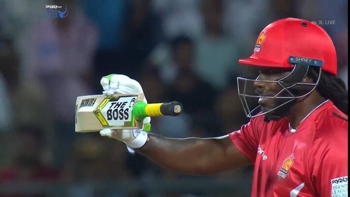 Chris Gayle hits 40 balls 68 in Legends League Cricket for Gujarat Giants Chris Gayle hits 40 balls 68 in Legends League Cricket for Gujarat Giants